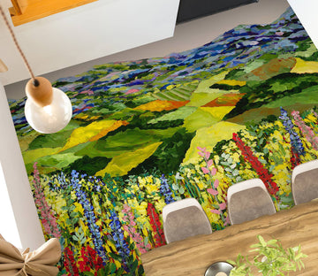 3D Field Colorful Flowers Painting 9545 Allan P. Friedlander Floor Mural  Wallpaper Murals Self-Adhesive Removable Print Epoxy