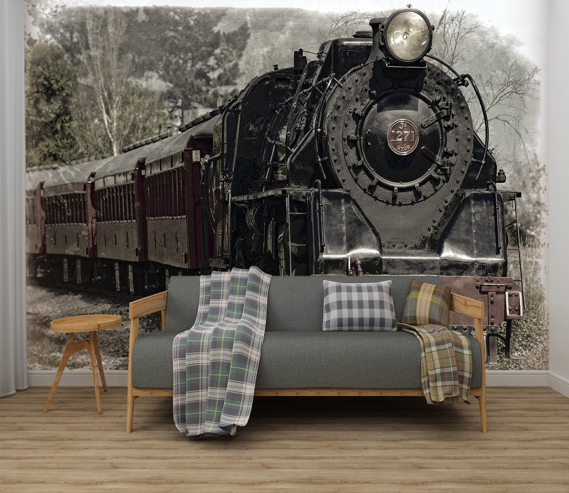 3D Vintage Train 077 Vehicle Wall Murals