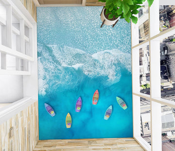 3D Fun Colored Boats 187 Floor Mural  Wallpaper Murals Rug & Mat Print Epoxy waterproof bath floor