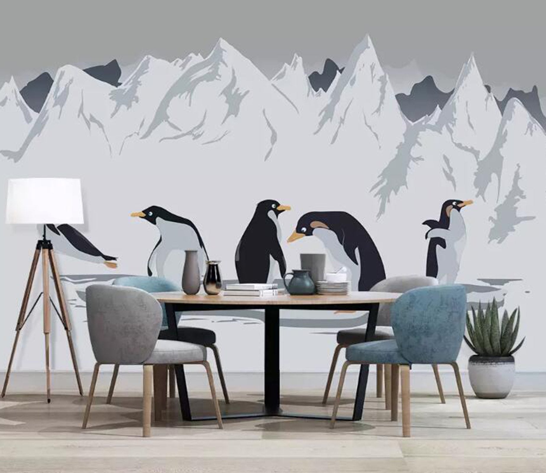 3D Arctic Penguin WG99 Wall Murals Wallpaper AJ Wallpaper 2 