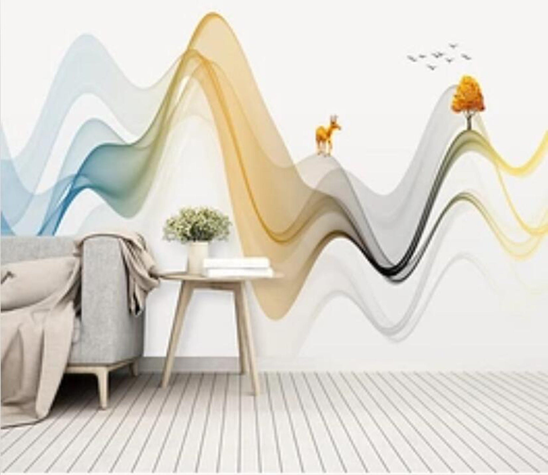 3D Color Wave WC73 Wall Murals Wallpaper AJ Wallpaper 2 