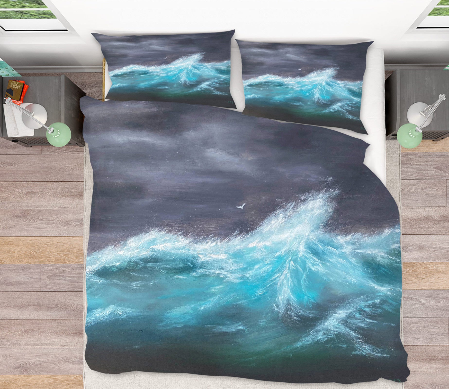 3D Blue Waves 9787 Marina Zotova Bedding Bed Pillowcases Quilt