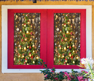 3D Christmas Tree 30068 Christmas Window Film Print Sticker Cling Stained Glass Xmas