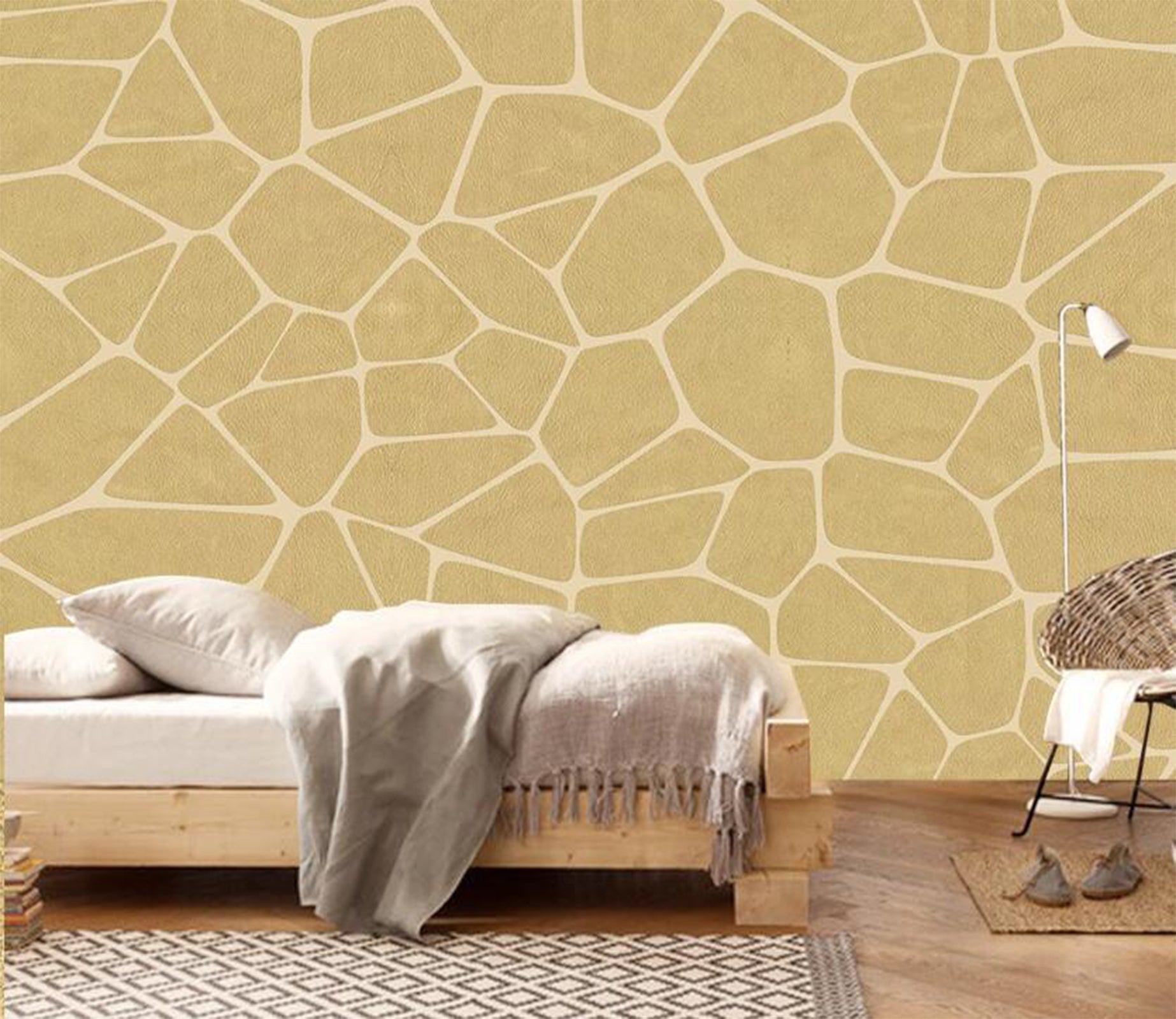 3D Yellow Geometric Stitching 2358 Wall Murals