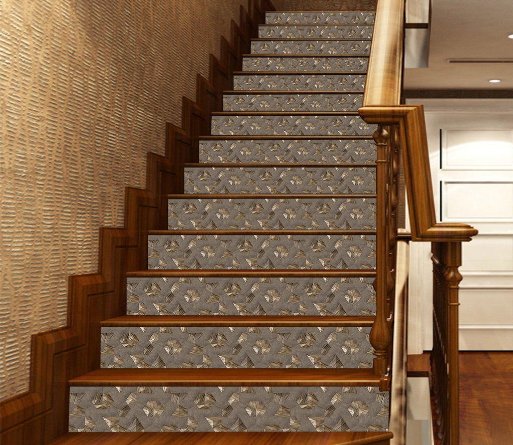 Mosaic Tile Riser 3D Polygon Mosaic 601 Marble Tile Texture Stair Risers | AJ Wallpaper
