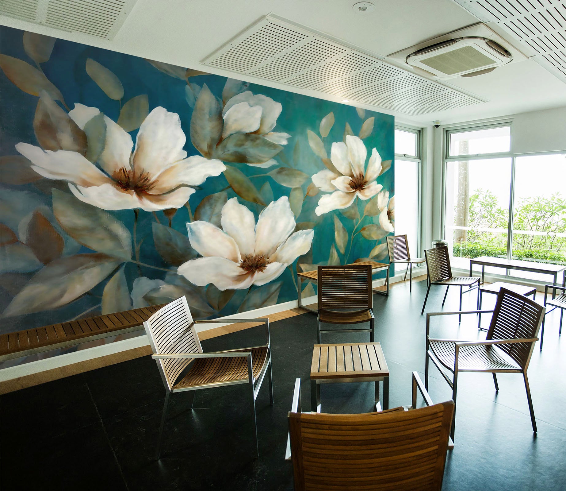 3D Retro Flower 180 Wall Murals