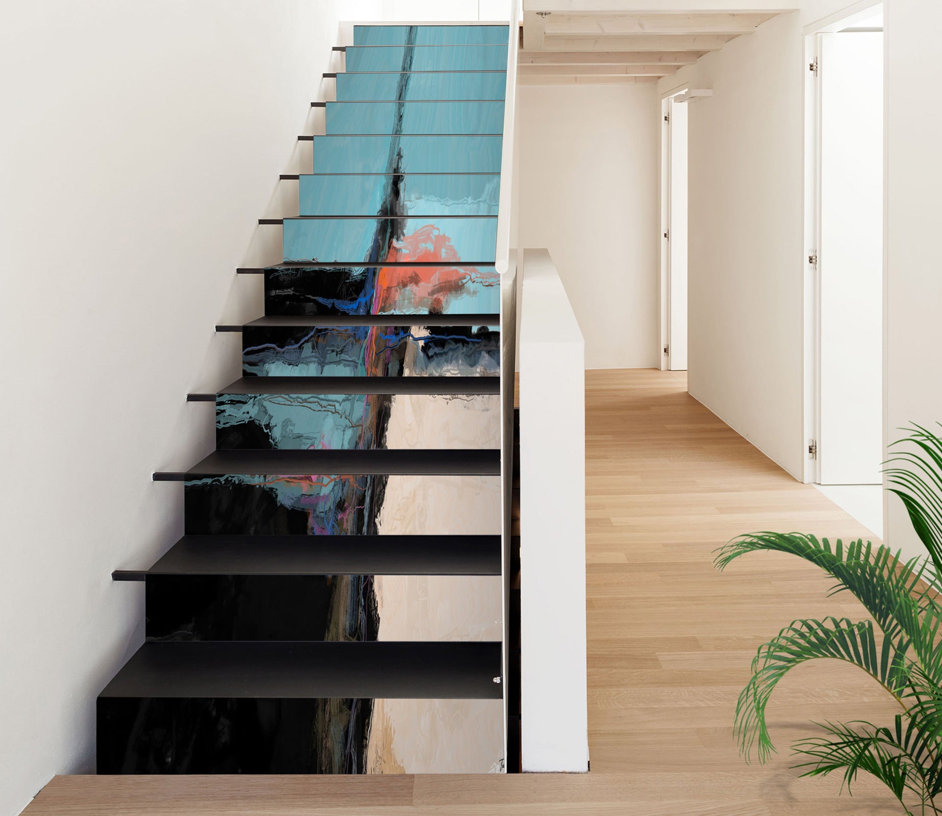 3D Ink Water Pattern 9450 Michael Tienhaara Stair Risers