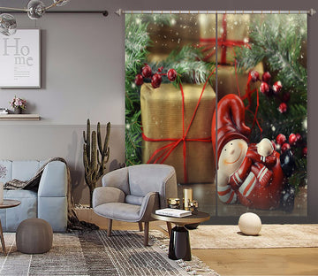 3D Gift Box Doll 53090 Christmas Curtains Drapes Xmas