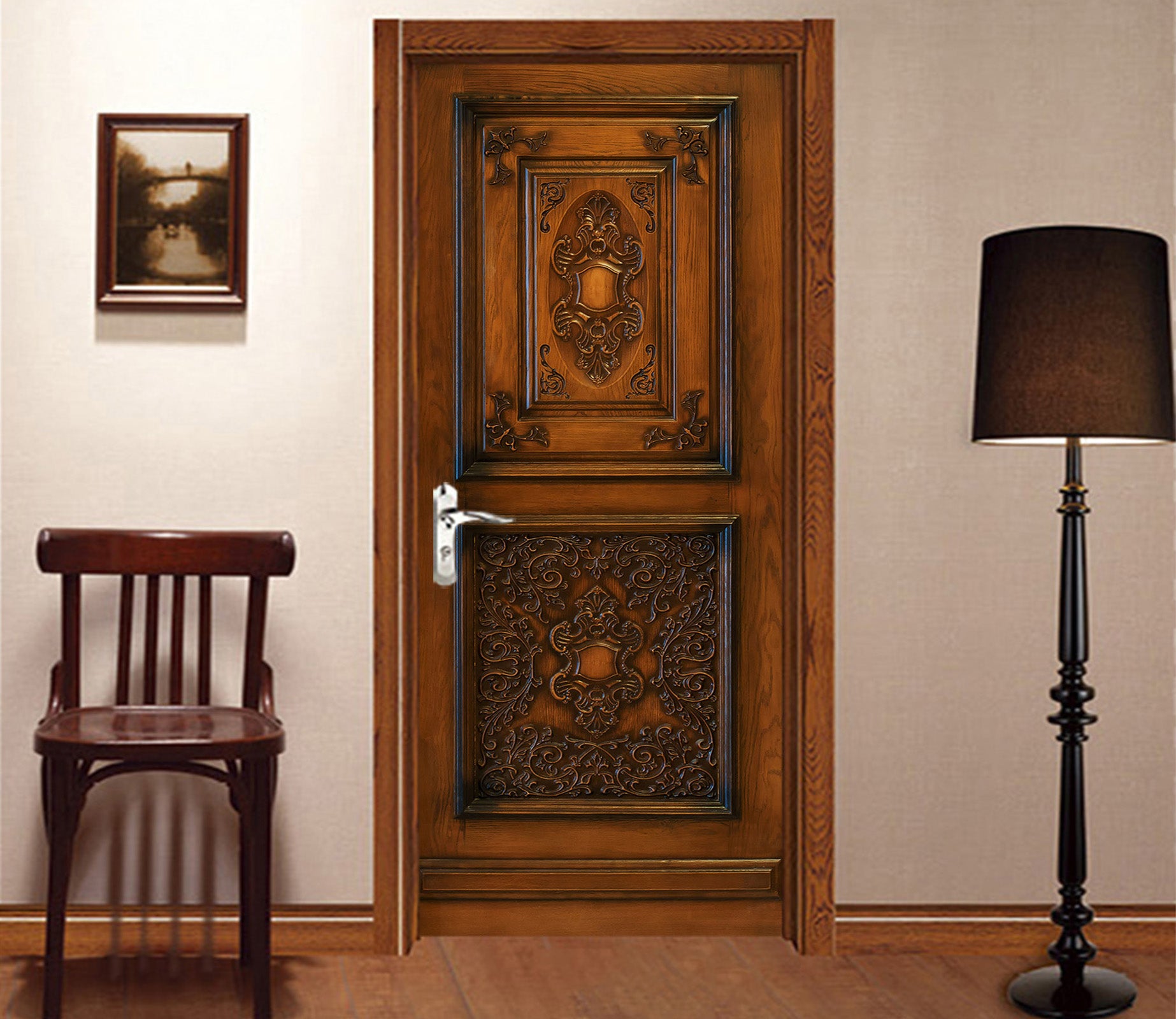 3D Carved Pattern Door 004 Door Mural