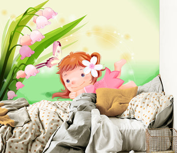 3D Cartoon Girl 008 Wall Murals