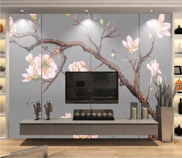 3D Flower Magpie WC41 Wall Murals Wallpaper AJ Wallpaper 2 