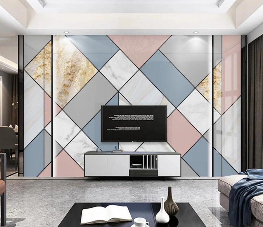 3D Interlaced Colors 739 Wall Murals