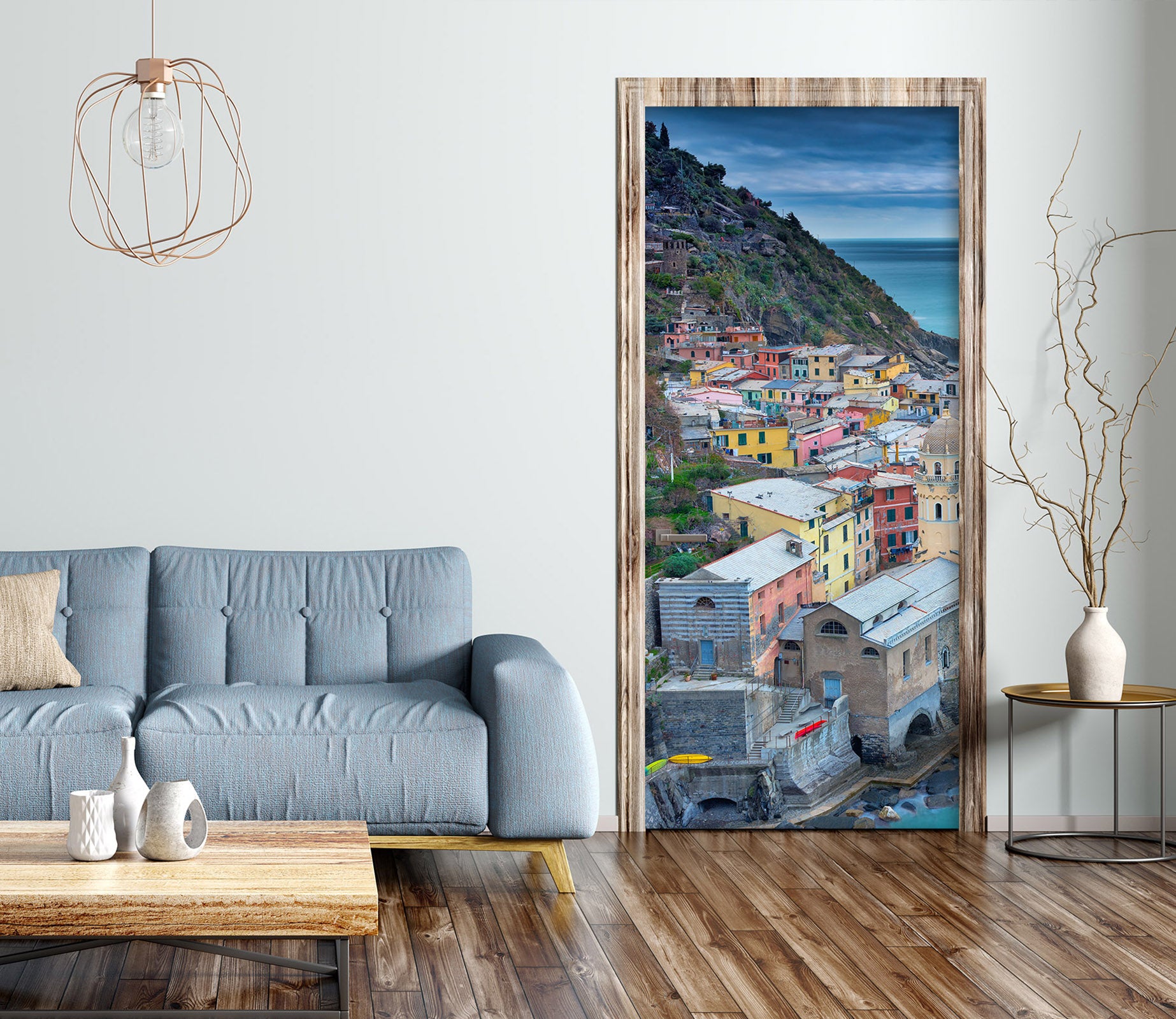3D Seaside Color Houses 119145 Marco Carmassi Door Mural