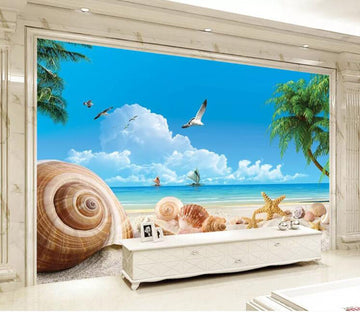 3D Sea Coconut WC11 Wall Murals Wallpaper AJ Wallpaper 2 