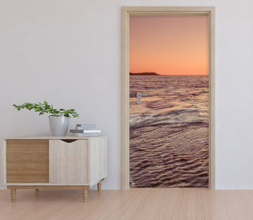 3D Sunset Ocean Wavess 106178 Assaf Frank Door Mural