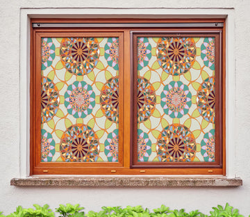 3D Flower Glass Shards 200 Window Film Print Sticker Cling Stained Glass UV Block