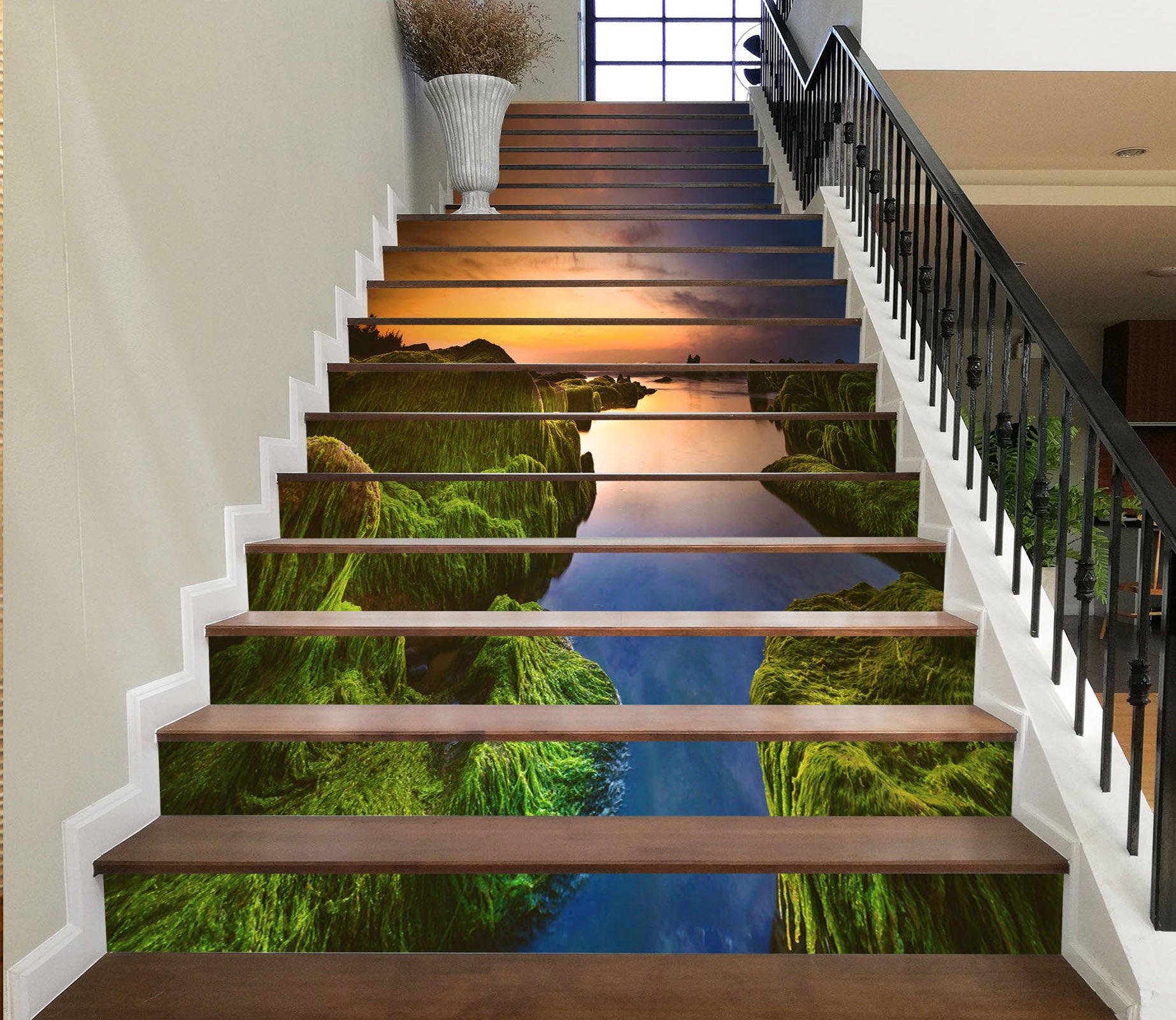 3D Calm And Picturesque Lake 637 Stair Risers