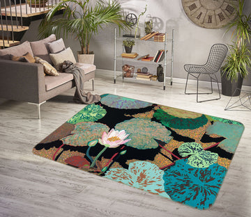 3D Pink Lotus 1120 Allan P. Friedlander Rug Non Slip Rug Mat