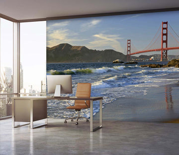 3D Golden Gate Bridge Sunset 108 Kathy Barefield Wall Mural Wall Murals