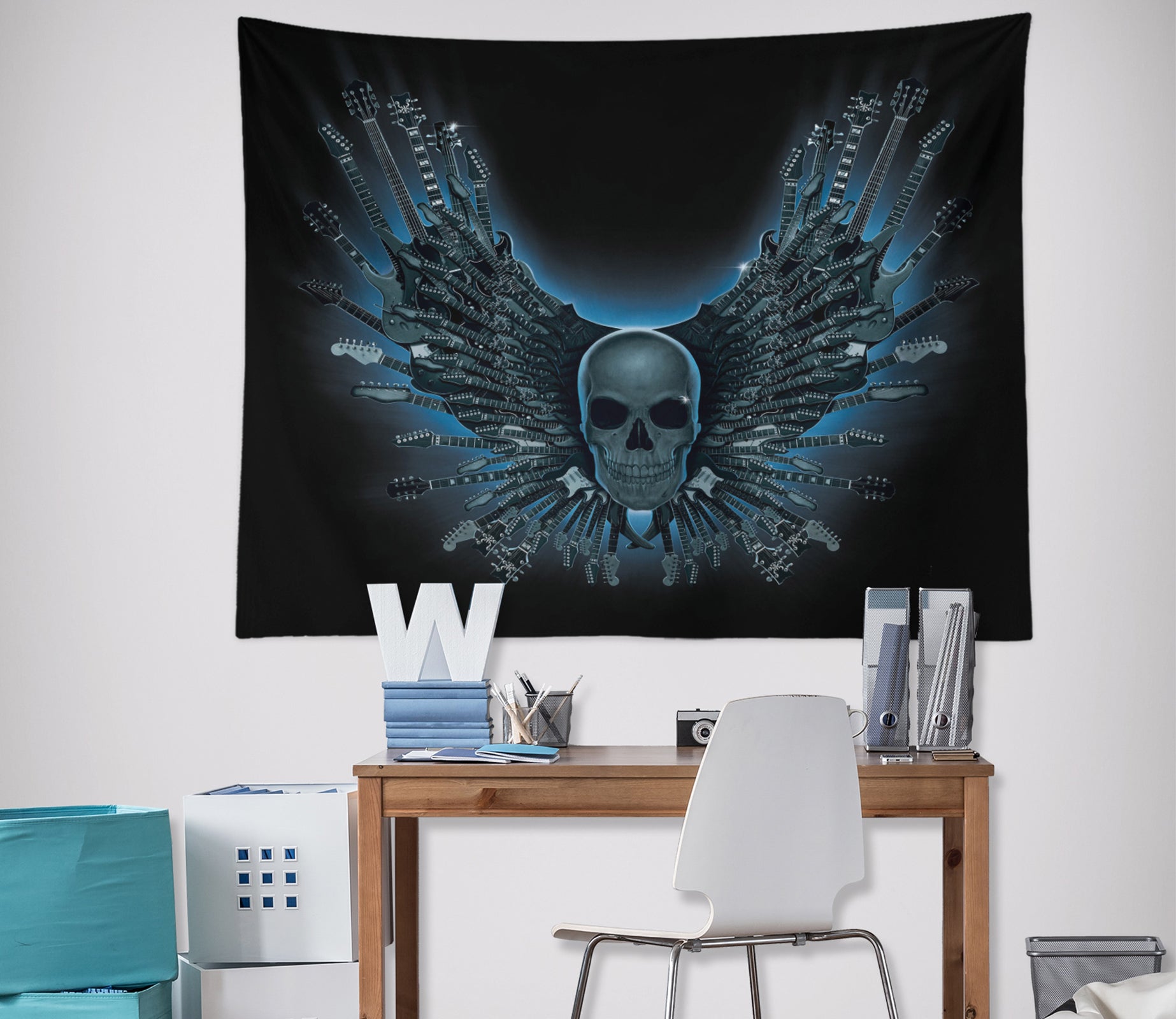 3D Skull Wings 116197 Vincent Tapestry Hanging Cloth Hang