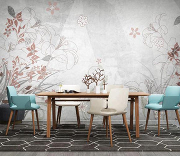 3D Graffiti Flowers WC1510 Wall Murals