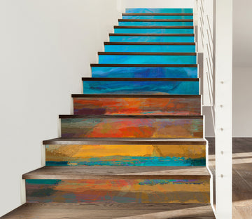 3D Blue Brown Paint Texture 104216 Michael Tienhaara Stair Risers