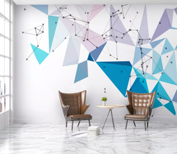 3D Blue Triangle WC930 Wall Murals