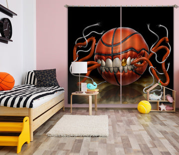 3D Teeth Basketball 5046 Tom Wood Curtain Curtains Drapes