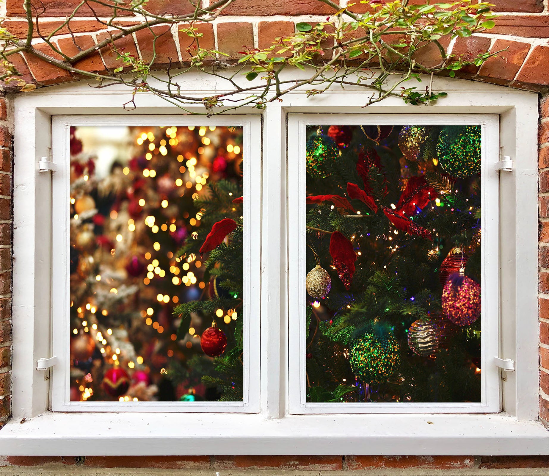 3D Christmas Tree 30078 Christmas Window Film Print Sticker Cling Stained Glass Xmas