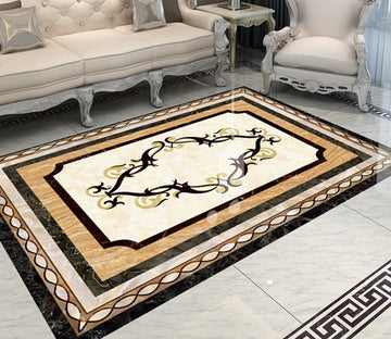 3D Black Orange Pattern WG726 Floor Mural Wallpaper AJ Wallpaper 2 