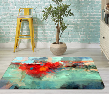 3D Red Graffiti 1043 Michael Tienhaara Rug Non Slip Rug Mat