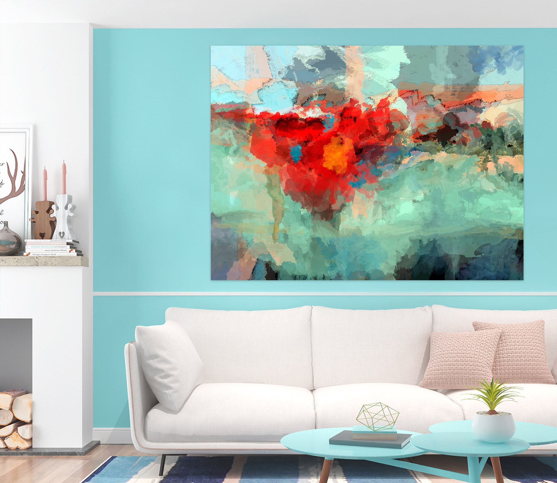 3D Red Flame 043 Michael Tienhaara Wall Sticker