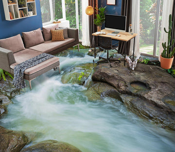3D Nature's Green River 1026 Floor Mural  Wallpaper Murals Self-Adhesive Removable Print Epoxy
