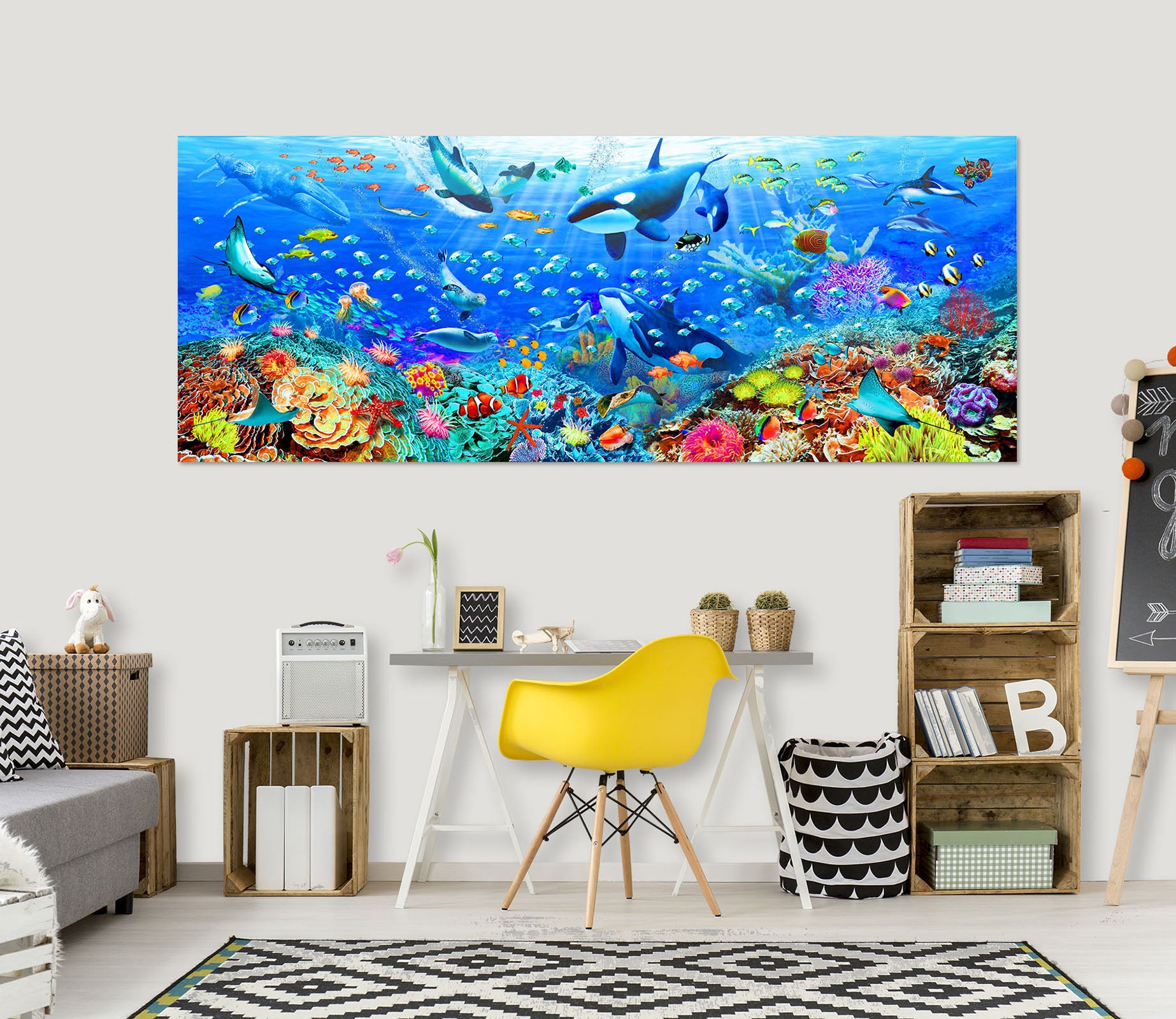 3D Ocean Panorama 008 Adrian Chesterman Wall Sticker