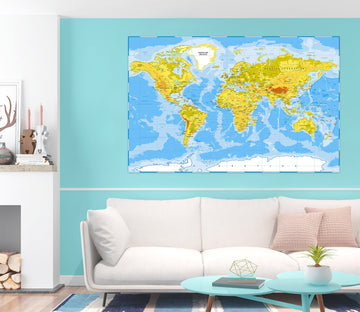 3D Beautiful Island 261 World Map Wall Sticker