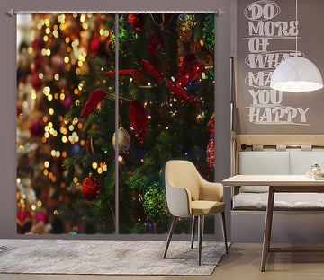 3D Tree Red Pendant 53131 Christmas Curtains Drapes Xmas