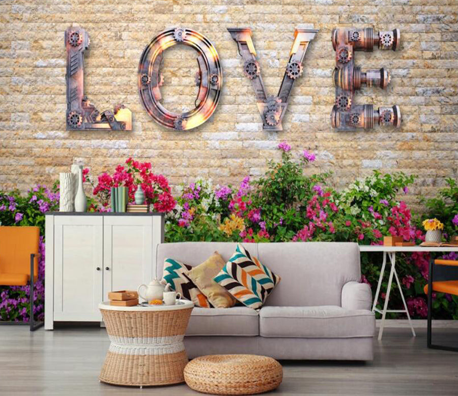 3D Wall Of Love 557 Wall Murals