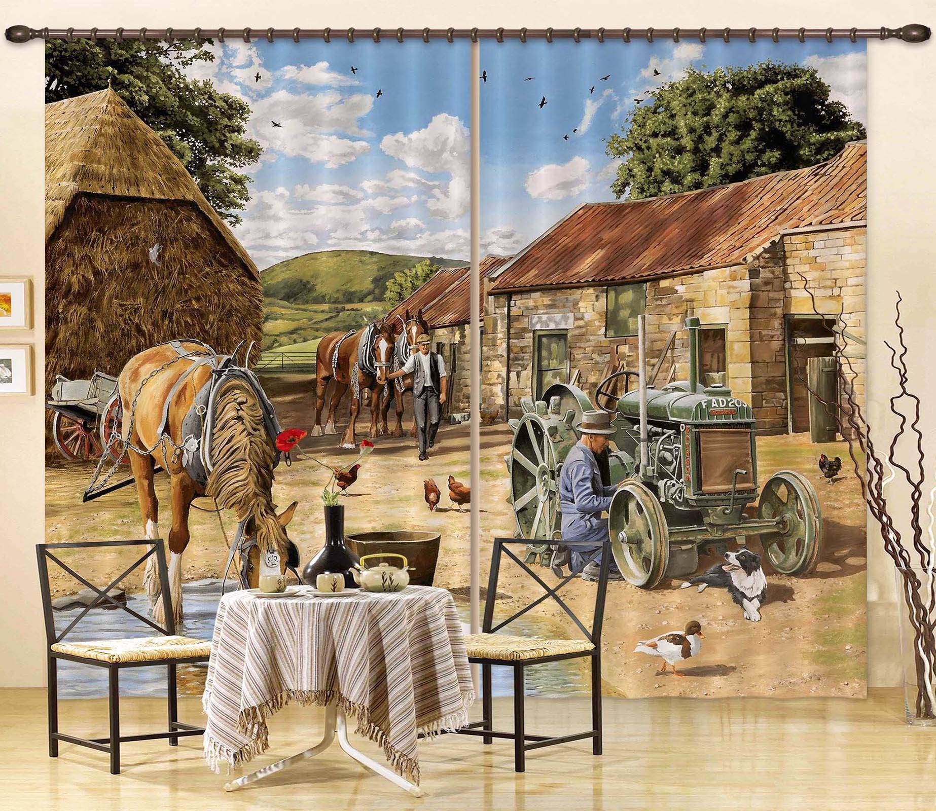 3D Back From The Fields 046 Trevor Mitchell Curtain Curtains Drapes Wallpaper AJ Wallpaper 