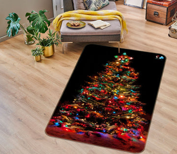 3D Colorful Tree 57026 Christmas Non Slip Rug Mat Xmas