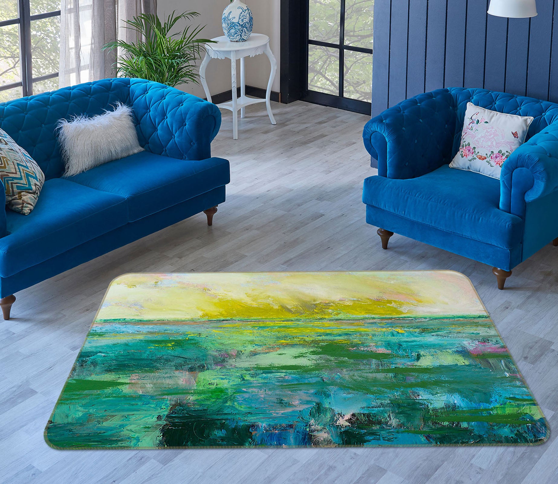 3D Painted Lake 1050 Allan P. Friedlander Rug Non Slip Rug Mat