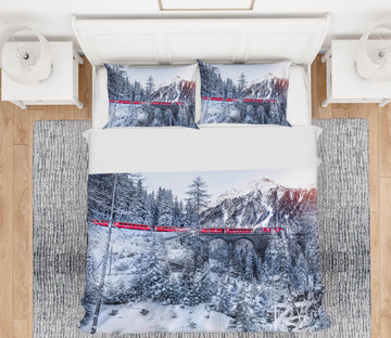 3D Snow Forest 052 Marco Carmassi Bedding Bed Pillowcases Quilt