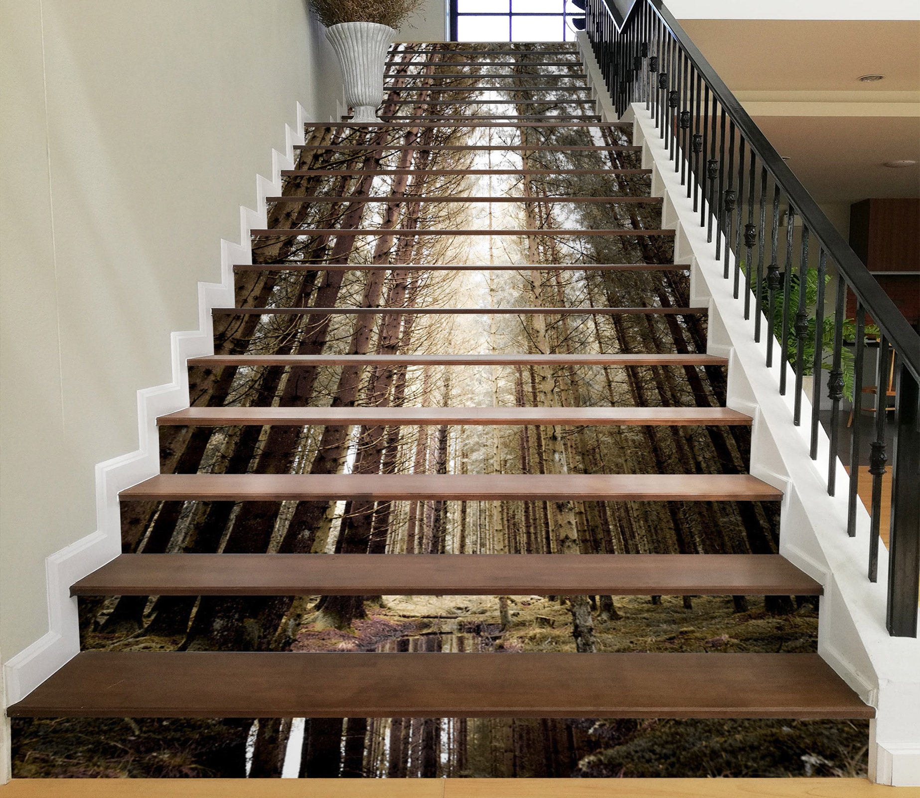 3D Bleak Woods In Winter 254 Stair Risers