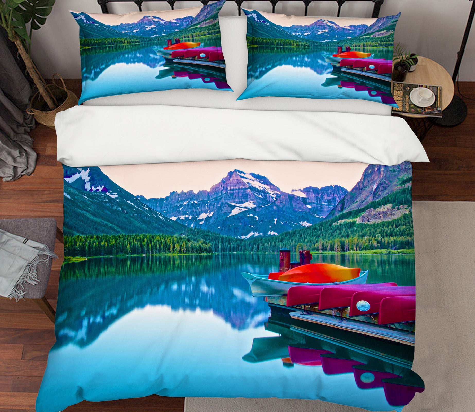 3D Landscape Boat 8686 Kathy Barefield Bedding Bed Pillowcases Quilt