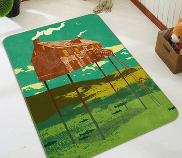 3D House Cooking Smoke 1012 Showdeer Rug Non Slip Rug Mat