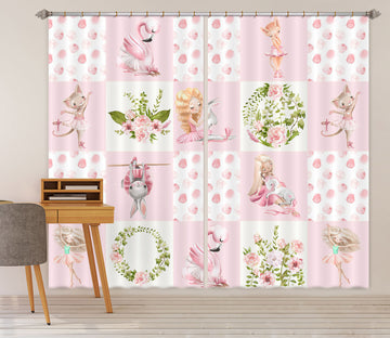3D Rabbit Flamingo 118 Uta Naumann Curtain Curtains Drapes
