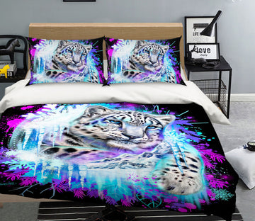 3D Snowflake Leopard 8608 Sheena Pike Bedding Bed Pillowcases Quilt Cover Duvet Cover