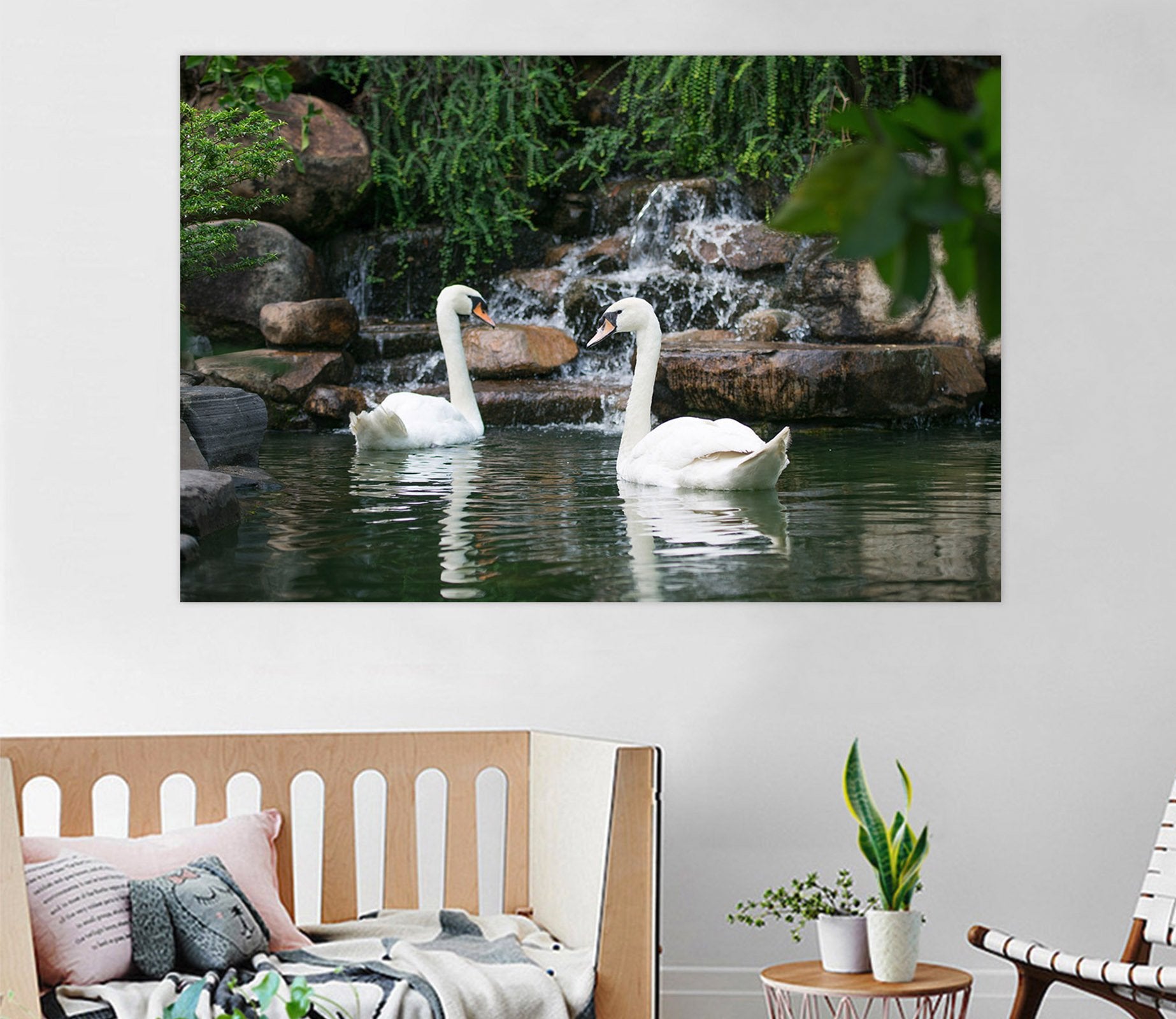 3D Swan Stone 122 Animal Wall Stickers Wallpaper AJ Wallpaper 2 