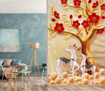 3D Golden Twig 068 Wall Murals