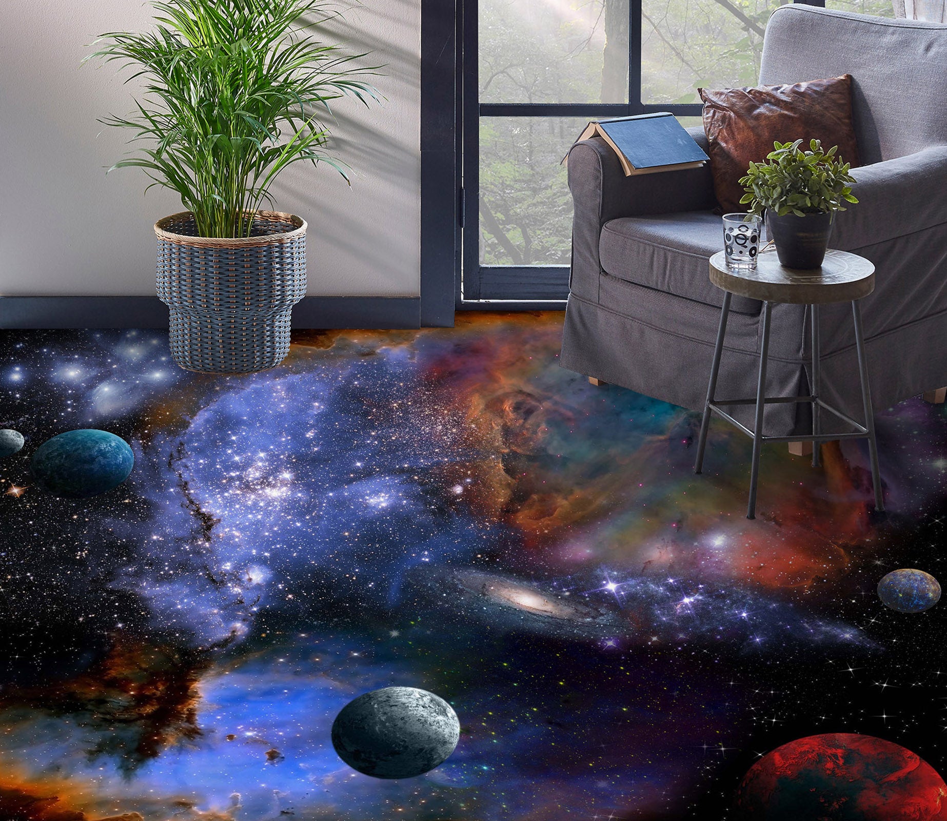3D Fantasy Purple Universe 031 Floor Mural  Wallpaper Murals Rug & Mat Print Epoxy waterproof bath floor