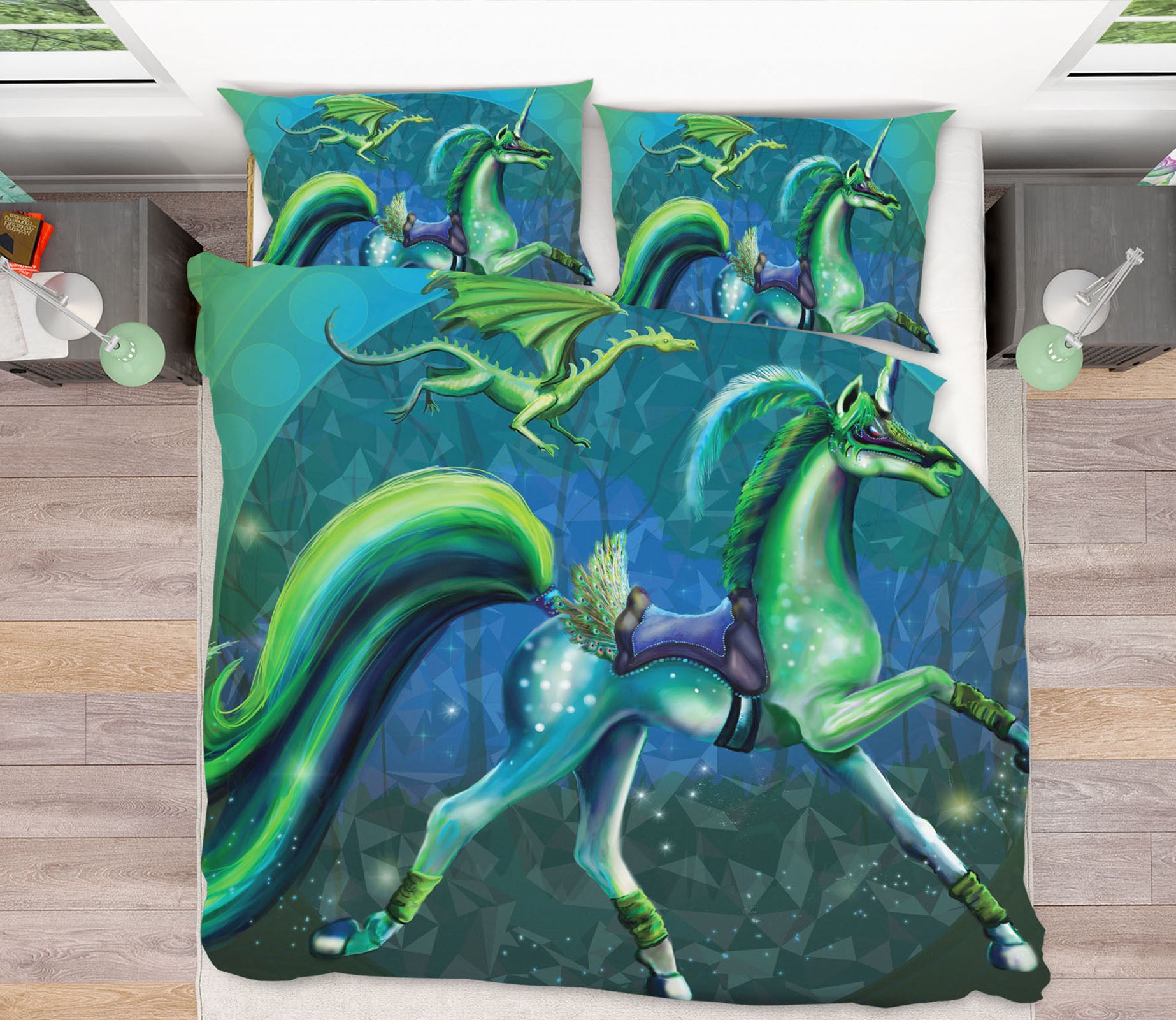 3D Walking Unicorn 122 Rose Catherine Khan Bedding Bed Pillowcases Quilt